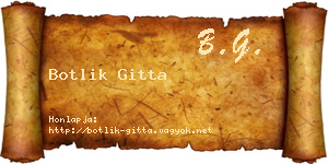 Botlik Gitta névjegykártya